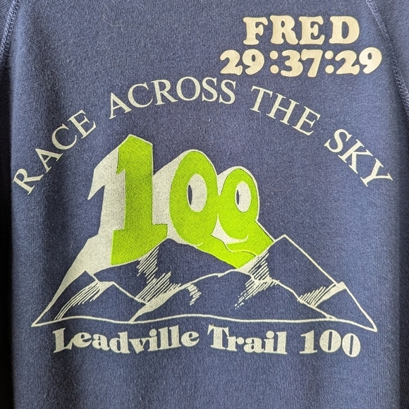 VTG 80s Hanes Leadville Trail 100 Race Across The Sky Finisher Hoodie Size XL - Picture 2 of 7